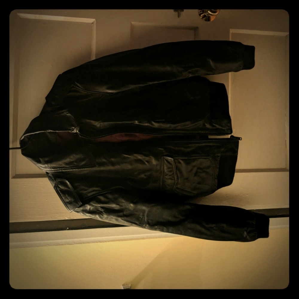 BLK DNM leather bomber jacket